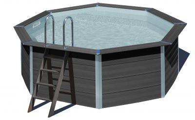 Gre Composite Pool Ø 410 x 124 cm rund Avantgarde WPC Pool