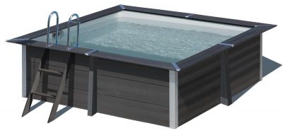 Gre Composite Pool  326 x 326 x 96 cm quadrat Avantgarde WPC Pool