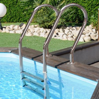 Gre Holzpool Cannelle 2 536 x 335 Oval + Zubehör-Set, 117 cm hoch